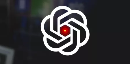 Logo von ChatGPT mit dem HAL-9000-Auge in der Mitte.