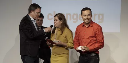 Preisübergabe an change.org